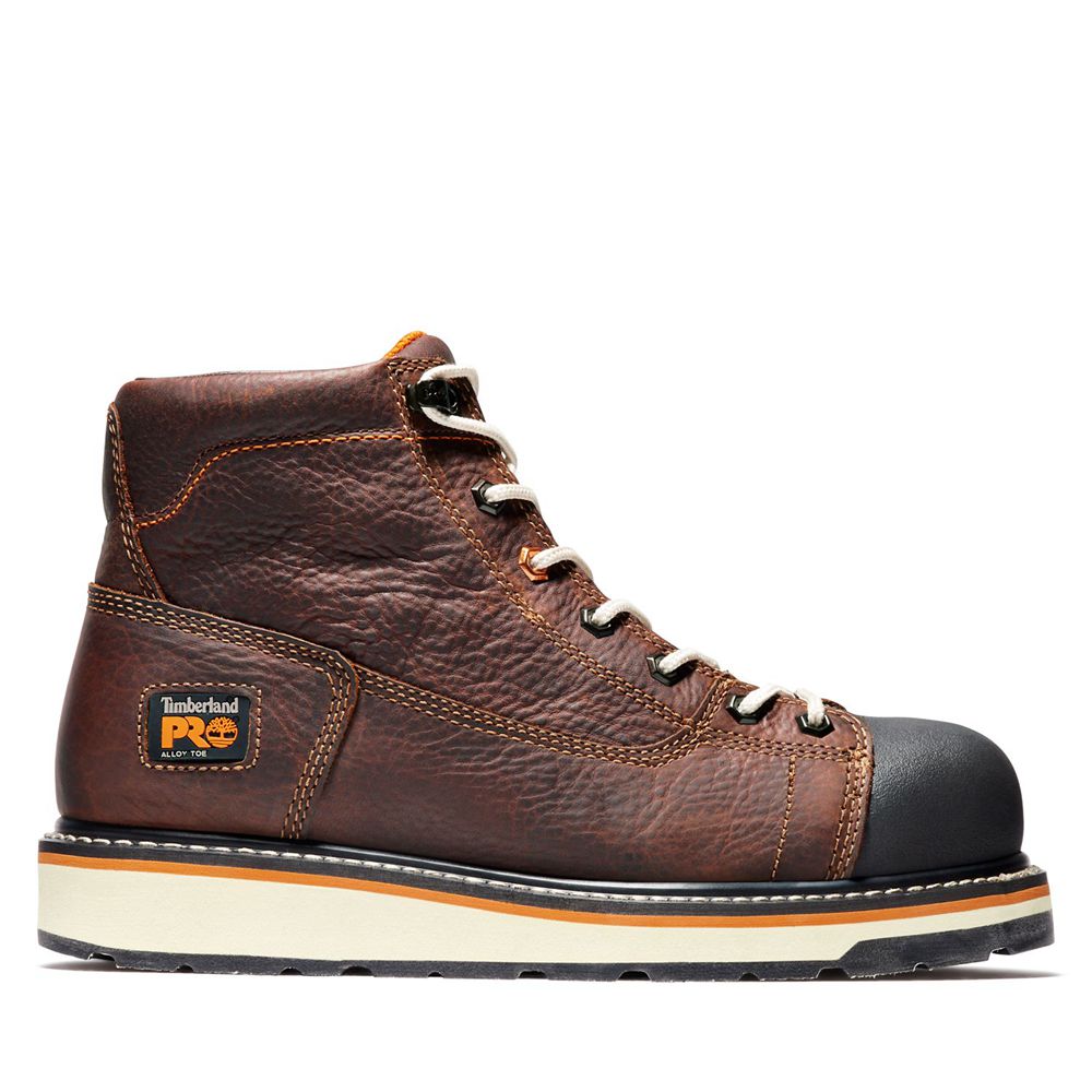 Botas de Trabajo Timberland Hombre Pro® Gridworks 6" Alloy Toe Marrones/Negras - Chile MKU-876059